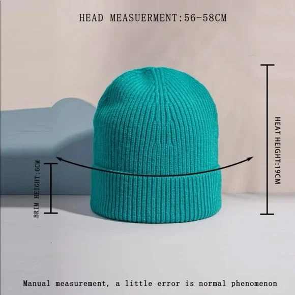 Chic Turquoise Beanie OS New - Picture 4 of 4